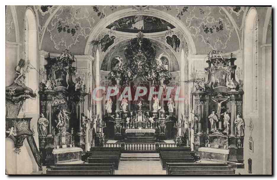 CPA Oberammergau Inneres der Kirche 