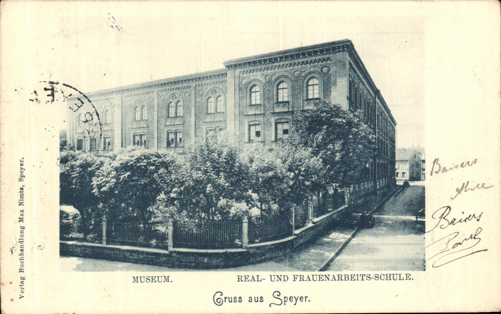 CPA Gruss aus Speyer Museum Real und Frauenarbeits Schule
