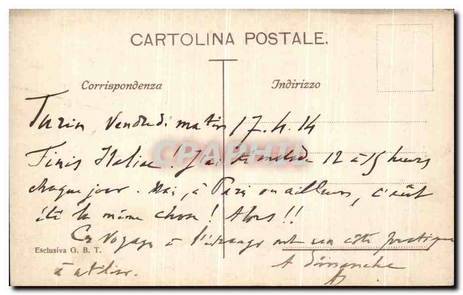 CPA Torino Piazza Castella Via Roma — Rückseite