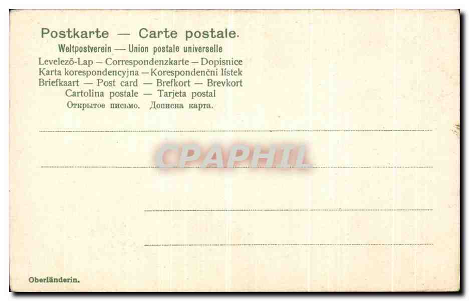 CPA Femme et char Folklore Suisse — Verso