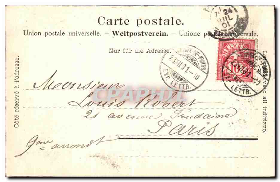 CPA Chaux de Fonds Place de l Ouest — Rückseite