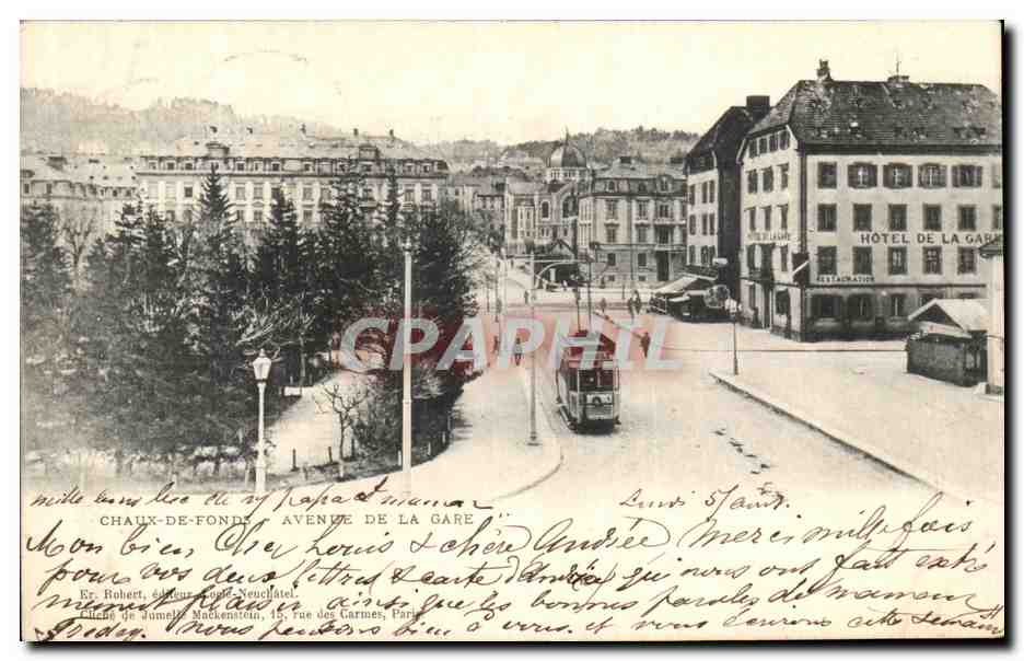 CPA Chaux de Fonds Avenue De La Gare