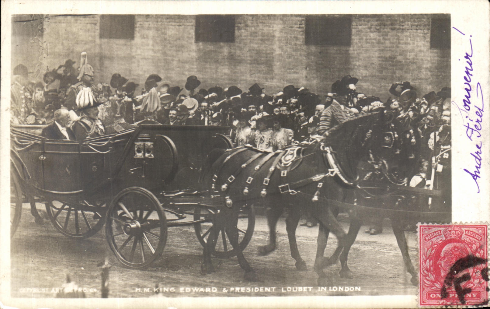 H.M. King Edward & President Loubet in London — Copyright Art Metro Co.