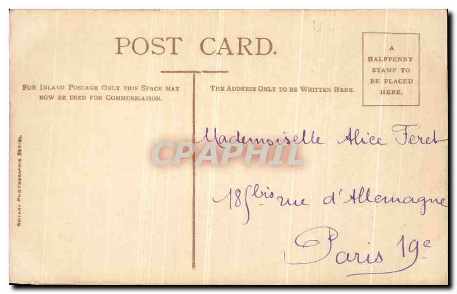 H.M. King Edward & President Loubet in London — Copyright Art Metro Co. — Verso