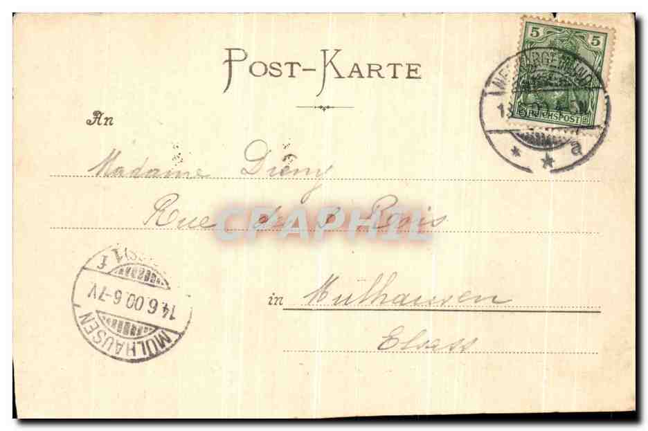 CPA Kurhaus fur Nergen und Gemutskranke Neckergemund — Rückseite