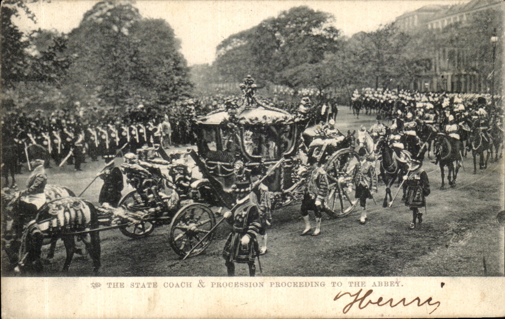 Cérémonie royale — Couronne d'Edward VII — éditeur Tuck & Sons