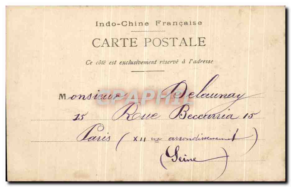 CPA Tonkin Aux manoeuvres Chasseurs annamites au contonnement Chevaux  — Rückseite