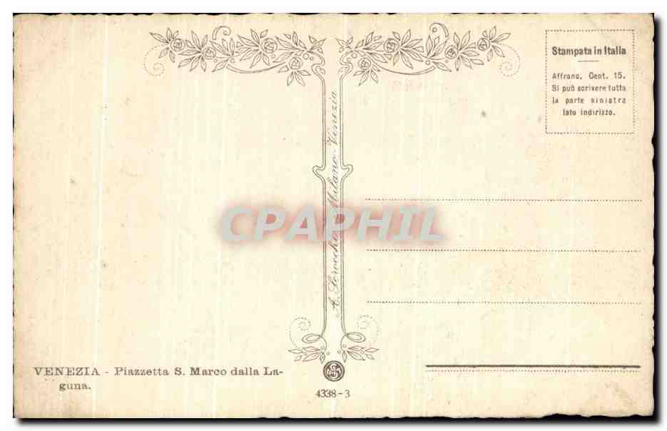 CPA Venezia Piazzetta S Marco dalla Laguna — Verso