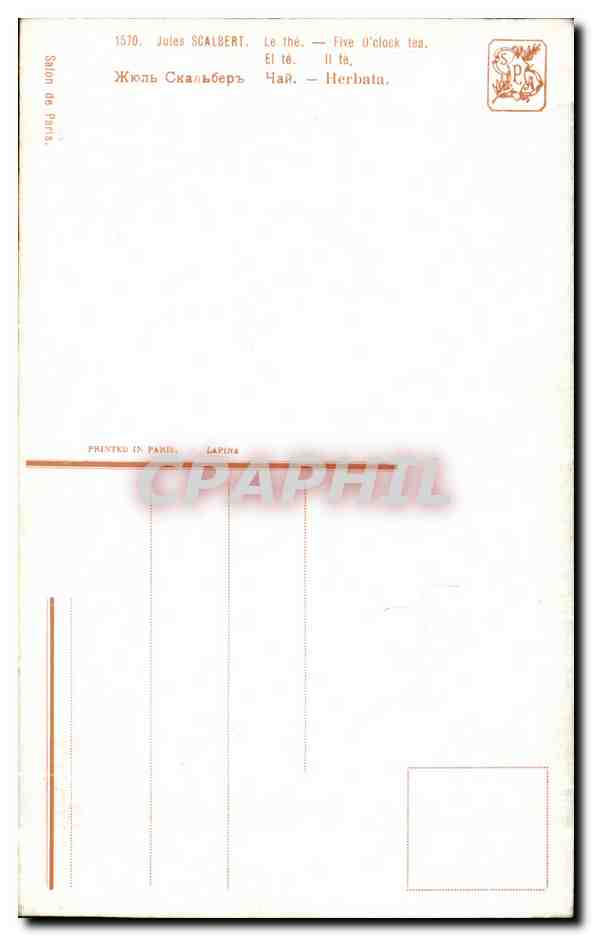 CPA Jules Sclabert Le the  — Verso