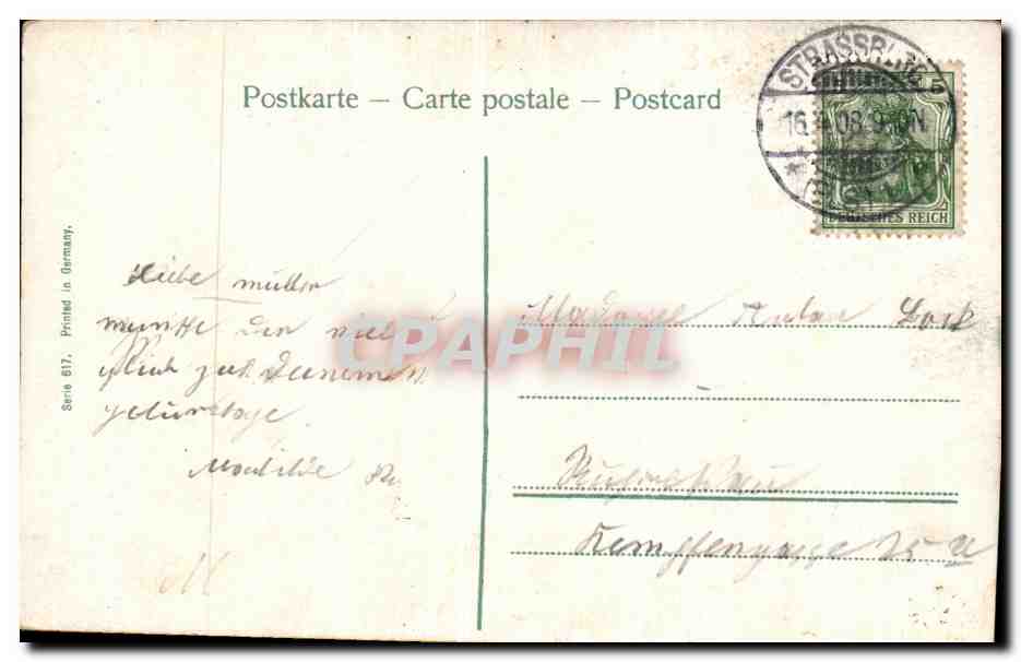 CPA Enfant au panier de fleurs  — Rückseite