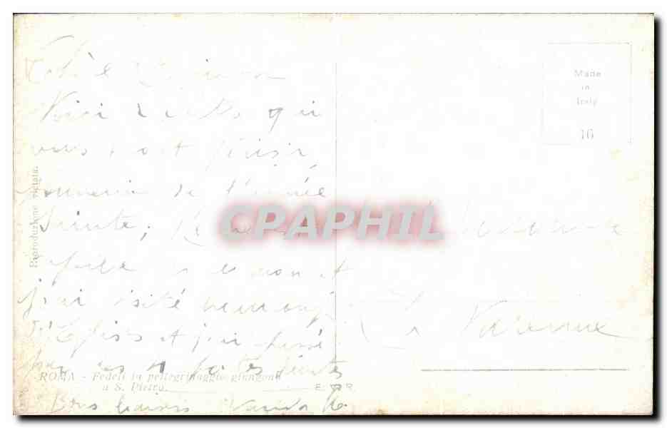 CPA Roma Fedeli in pellegrinaggio giungone u s pietro — Rückseite