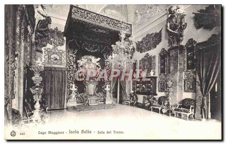 CPA Lago Maggiore Isola Bella Sala Del Trono 