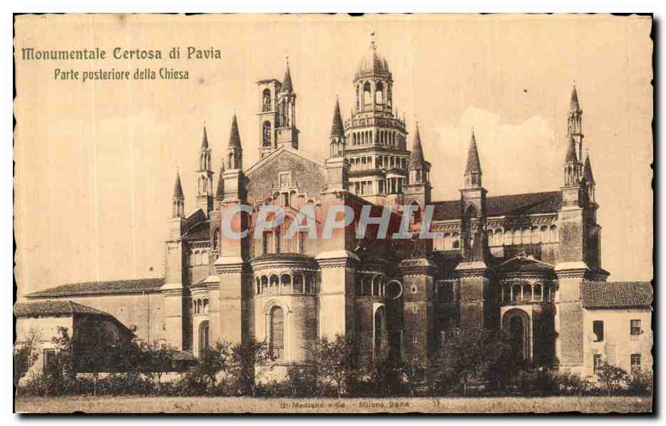 CPA Monumentale Certosa di Pavia Parte Posteriore della Chiesa