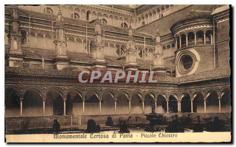 CPA Monumentale Certosa di Pavia Parte Piccolo Chiostro