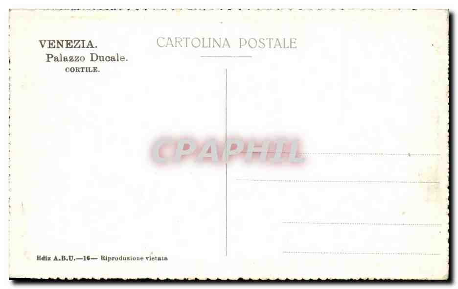 CPA Venezia Palazzo Ducale Cortile — Verso