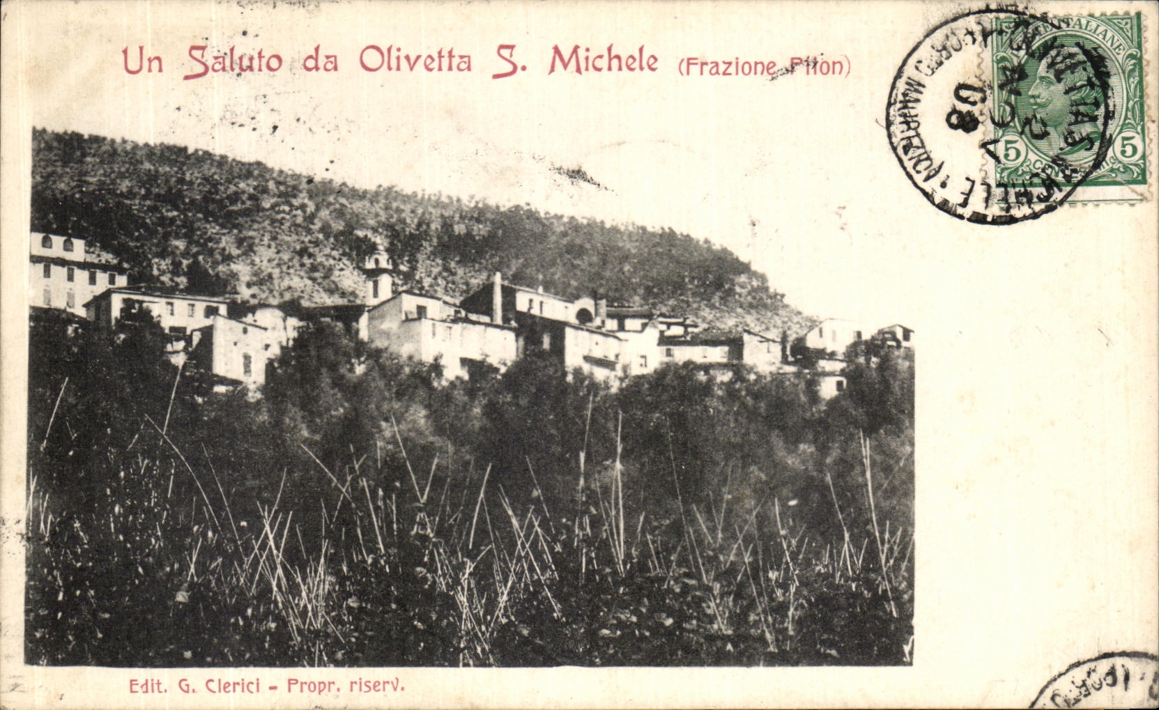 CPA Un Saluto da Olivetta S Michele Frazione Piton 