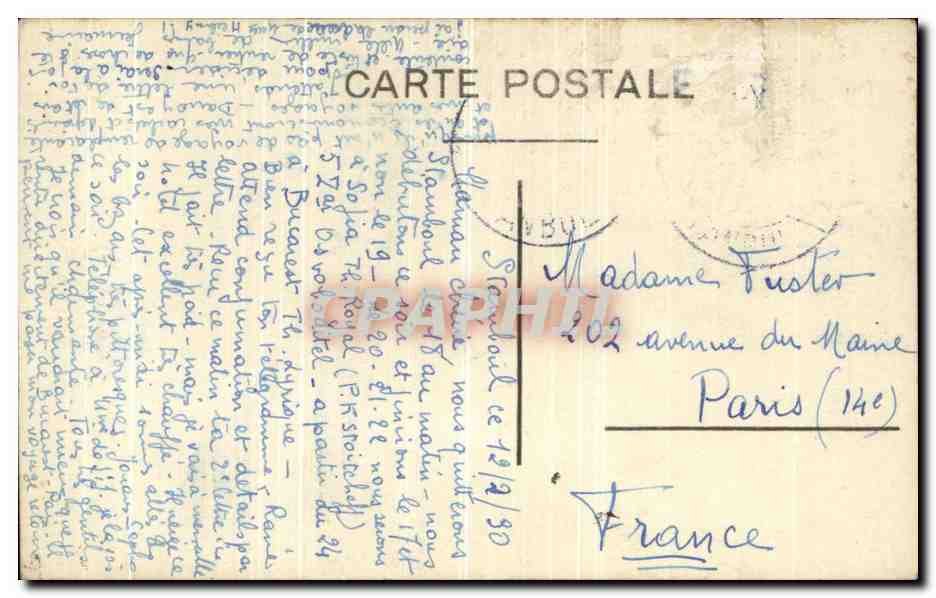 CPA Constaninople M Interieure Ste Sophie Turquie — Verso