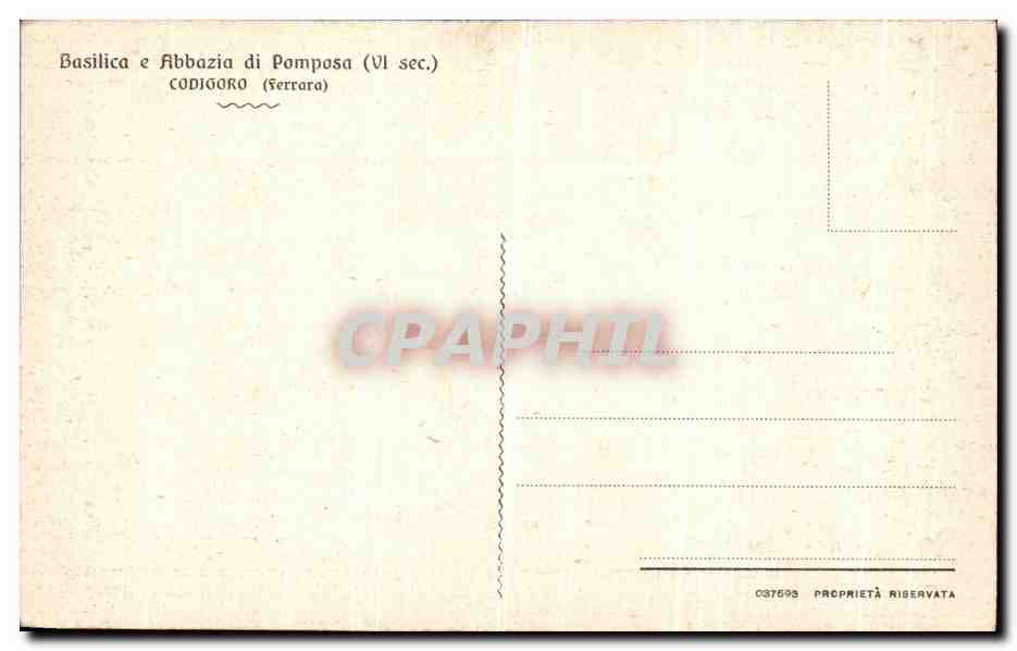 CPA Pomposa Capitello bizantino trasformato in acquasantino — Rückseite