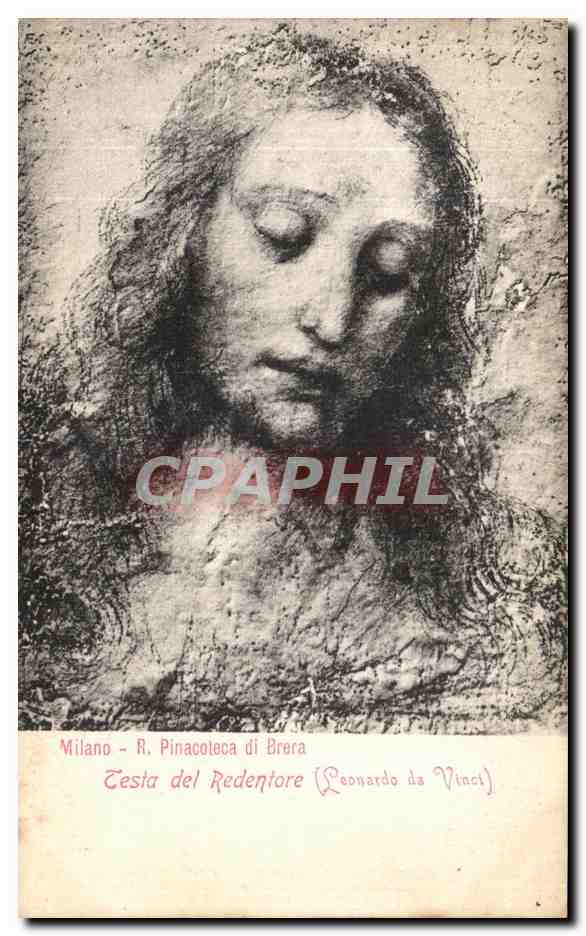 CPA Milano R Pinacoleca di Brera Testa del Redentoire Leonardo da Vinci