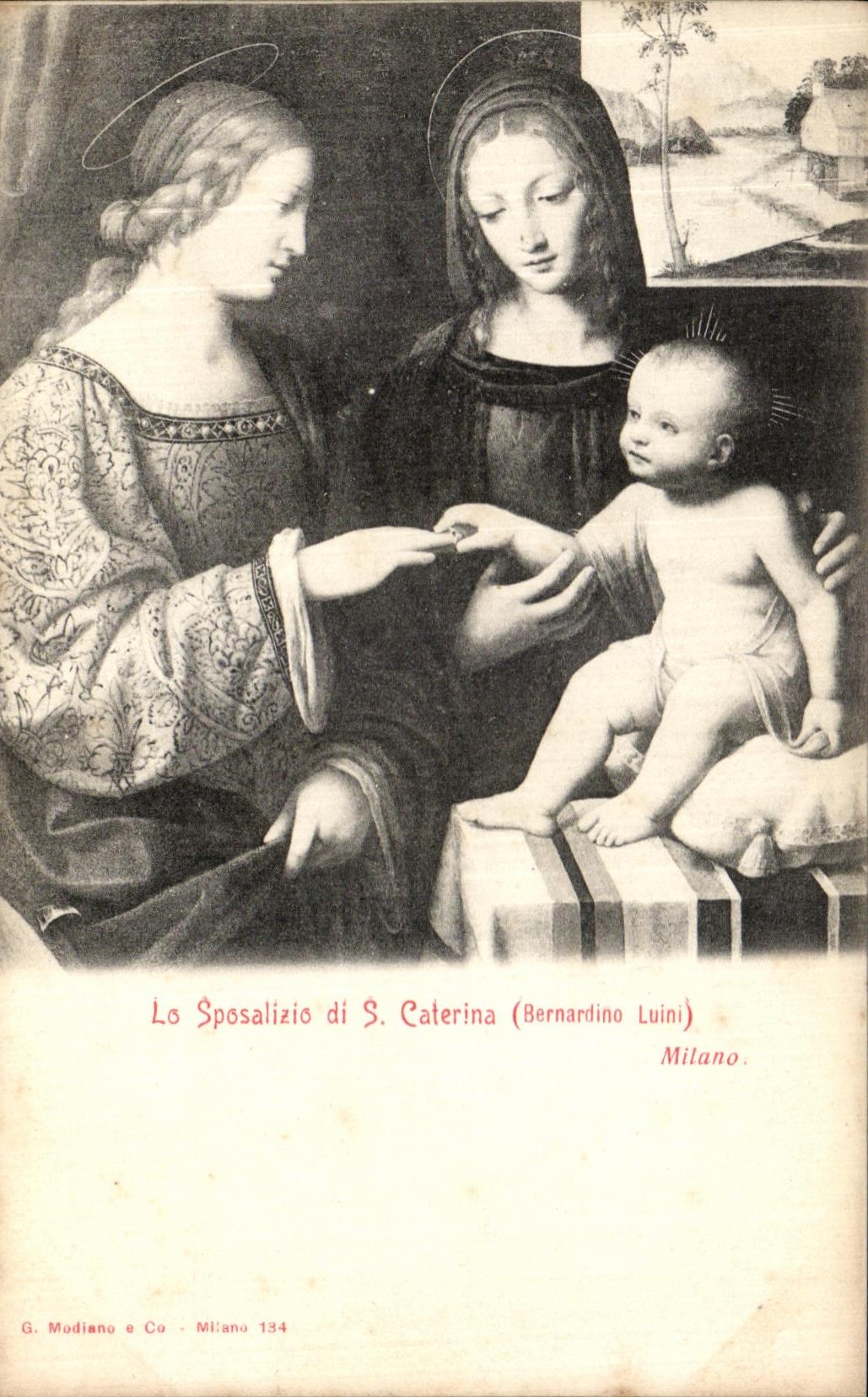 CPA Milano La Sposalizio di S Caterina Bernardino Luini