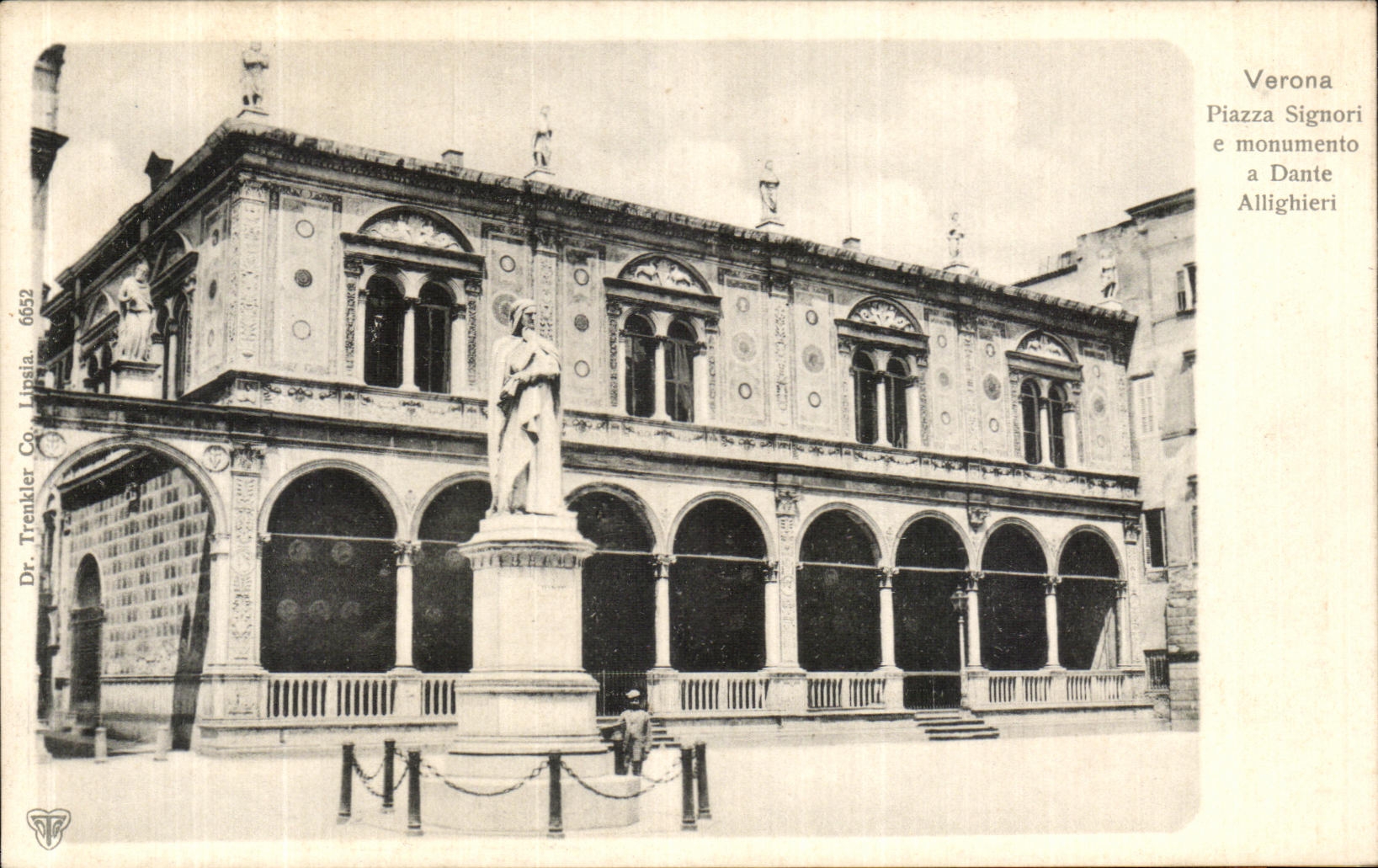 CPA Verona Piazza Signori e Monumento a Dante Allighieri
