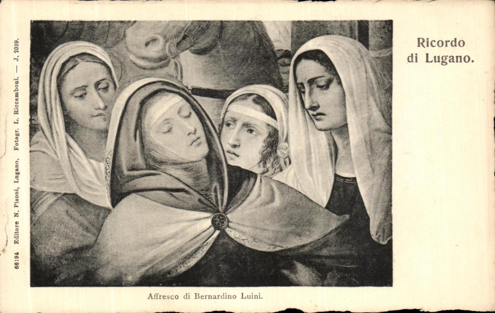 CPA Ricordo di Lugano Affresco di Bernardino Luini
