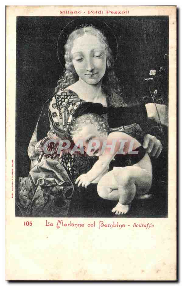 CPA Milano Poidi Pezzoil La Madonna Col Bambine Boliraffio