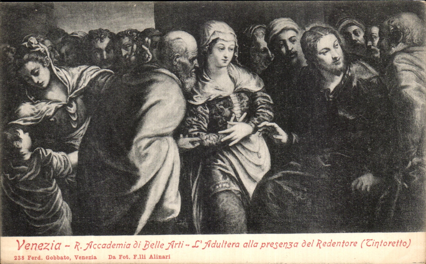 CPA Venezia R Accade nia ai Belle Arti L adultera alla presenza del Redentore Tintoretto