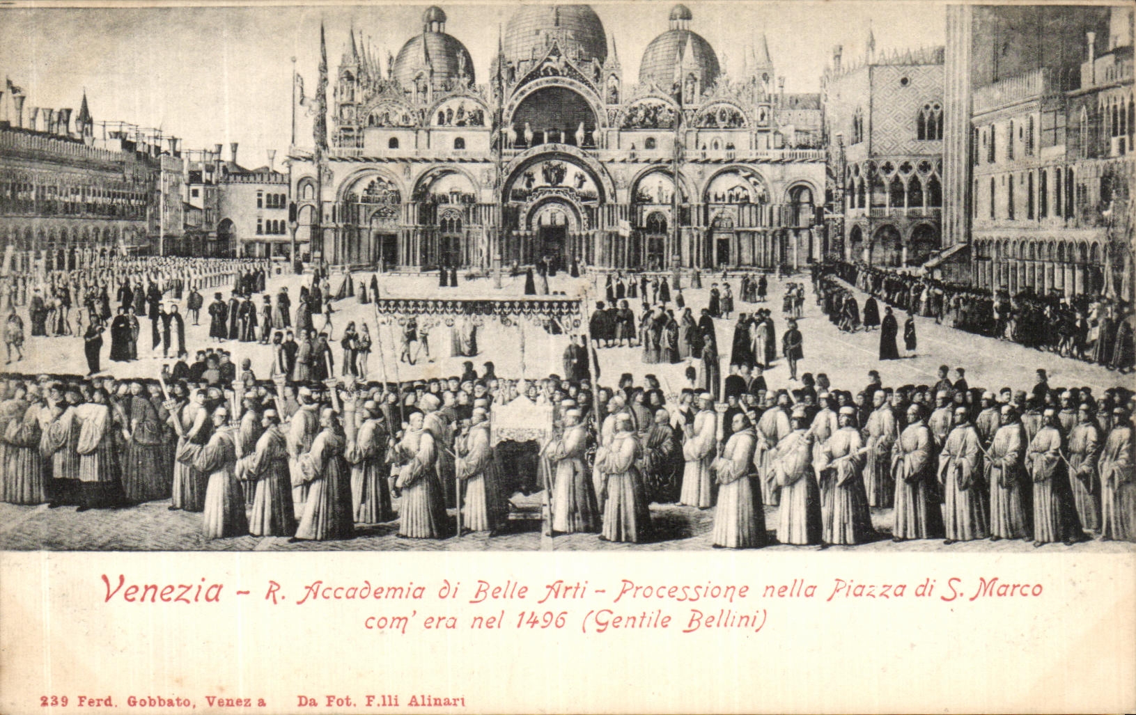 CPA Venezia R Accade nia ai Belle Arti Processione nella piazza di s Marco