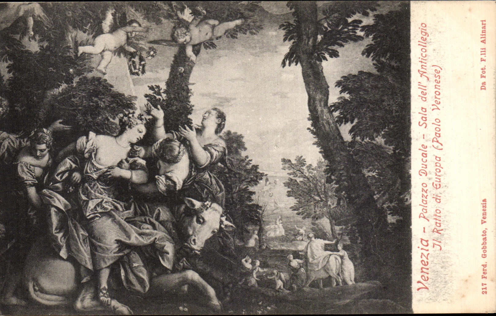 CPA Venezia palazzo Ducale Sala dell Anticollegio Il ratio di Europa Veronese
