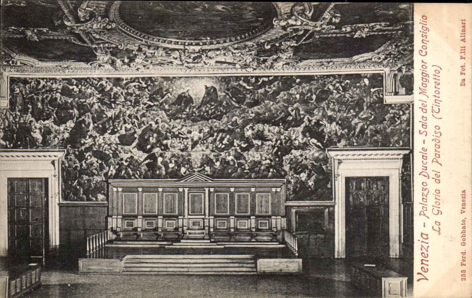 CPA Venezia palazzo Ducale Sala del Maggior Consiglio La gloria del paradiso Tintoretto