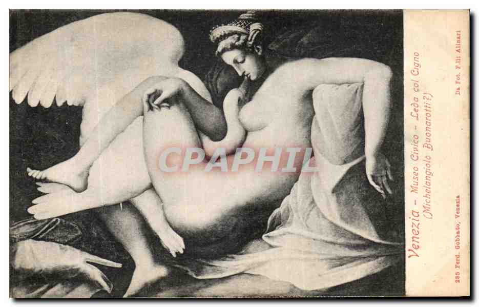 CPA Venezia Musee Civico Leda col Cigno Michelangelo Buonarotti ?