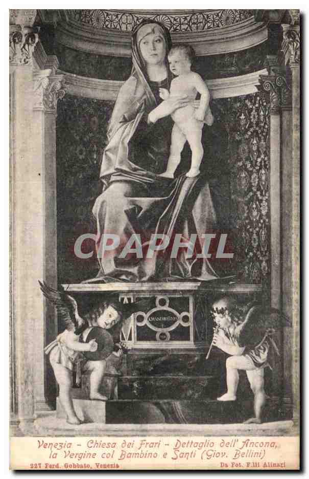CPA Venezia Chiesa dei Frari Dettaglio dell Ancona la Vergine col Bambino