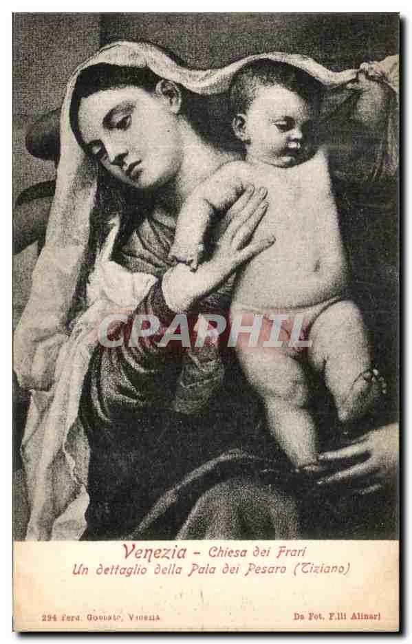 CPA Venezia Chiesa dei Frari Un Dettaglio della pala dei Pesaro