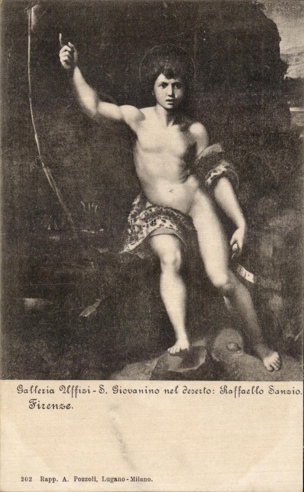 CPA Firenze Giovanni nel deserto Raffaello Sansio