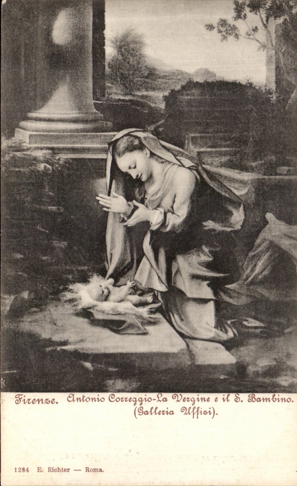 CPA Firenze Antonio Correggio La Vergine e Il S Bombino 