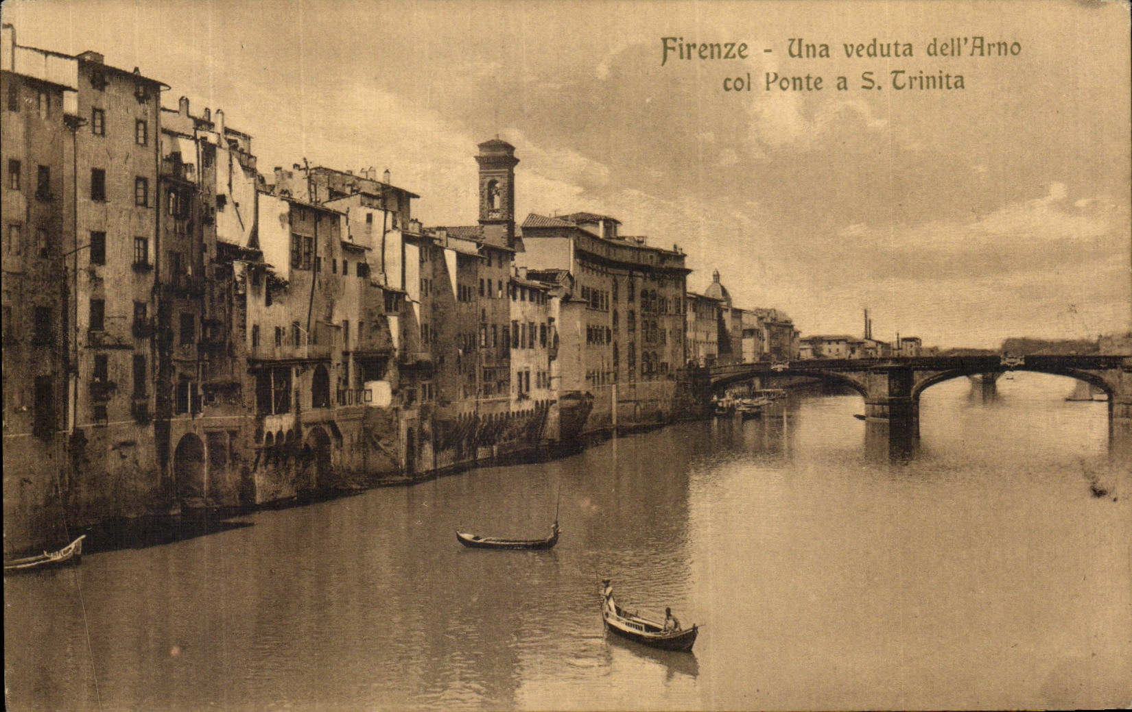 CPA Firenze Una Veduta Dell Arno Col Ponte A S Trinita