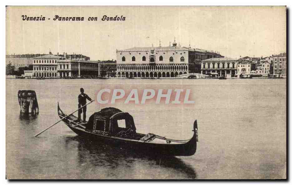 CPA Venezia Panorama Con Gondola