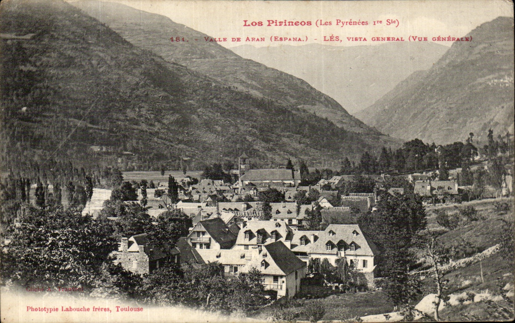 CPA Los Pirineos Vallee de Aran Les Vista general