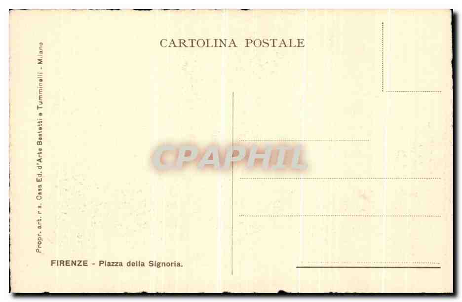 CPA Firenze Piazza della Signoria — Rückseite
