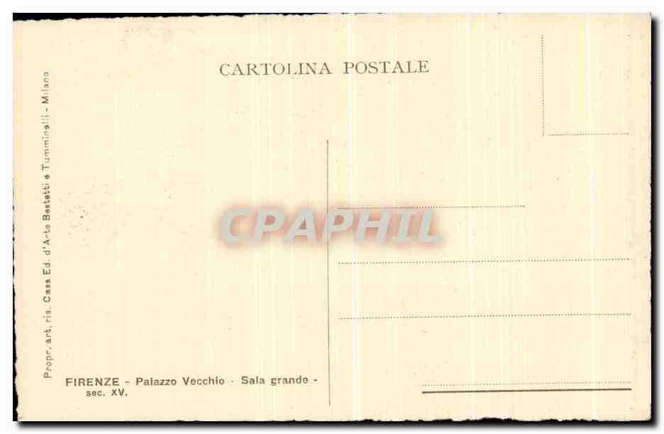 CPA Firenze Palazzo Vecchio Sala grande — Rückseite