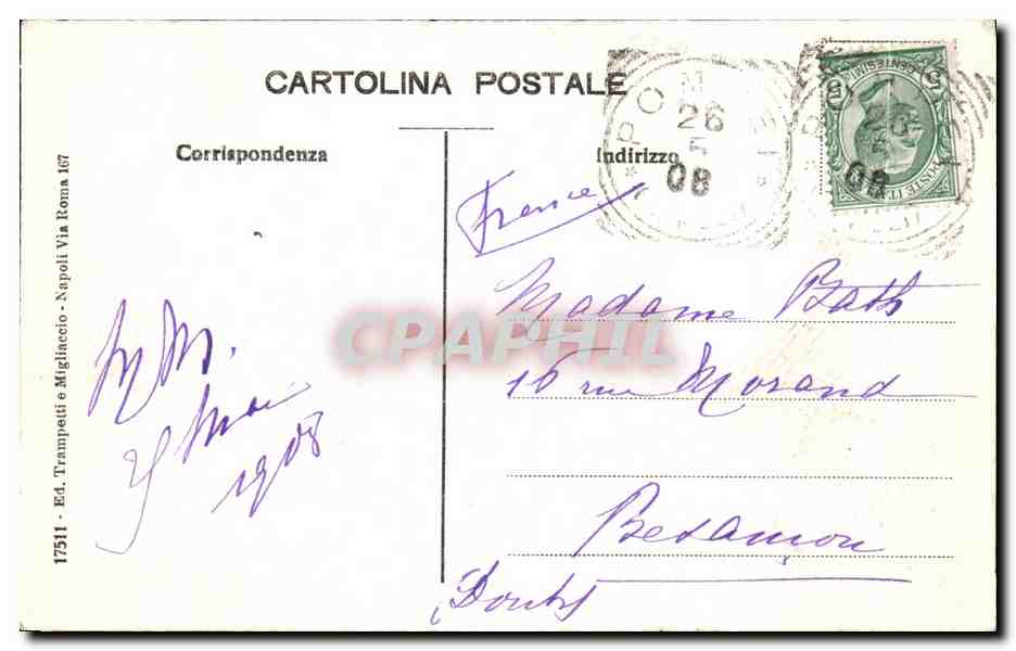 CPA Pompei Casa di Cornelio Rufo — Rückseite