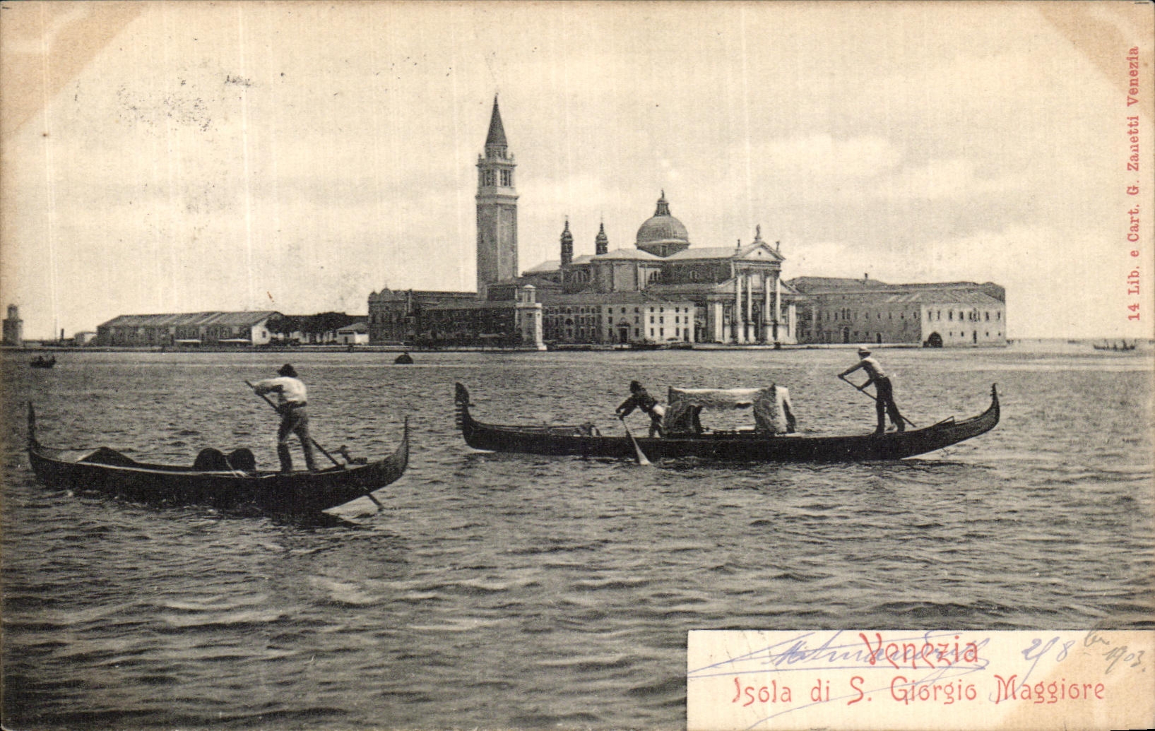 CPA Venezia Canal GHrande e Palazzo Franchetti