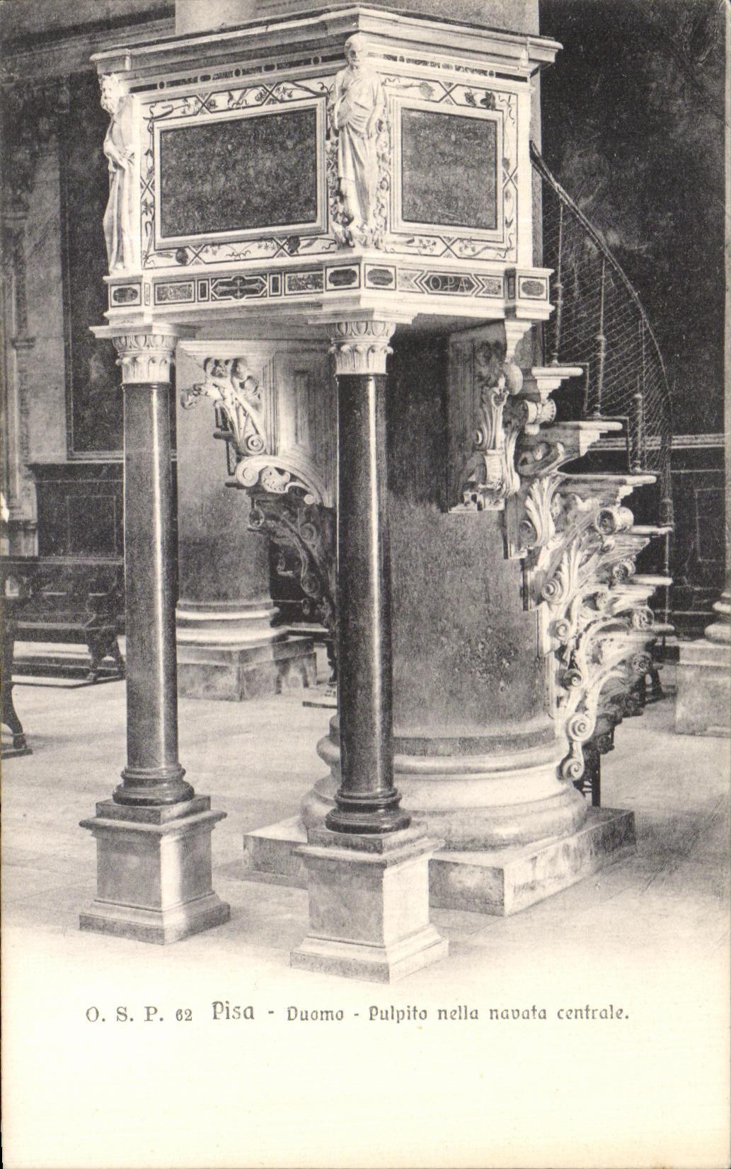 CPA Pisa Pulpito nell interno del Battistero