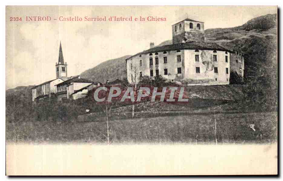 CPA Introd Castello Sarriod d Introd la Chiesa