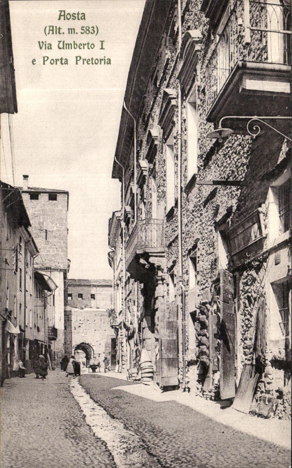 CPA Aosta Via Umberto e Porta Pretoria