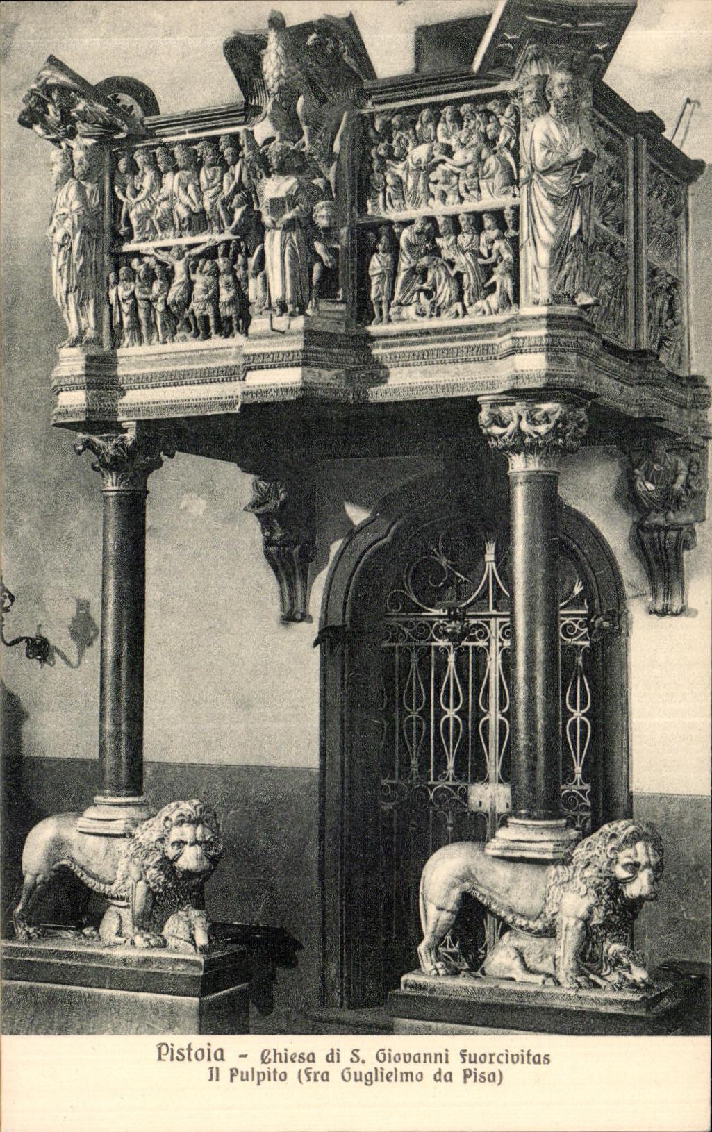 CPA Pistoia Chiesa di Oiouanni Fuorcivitas Il pulpito Lion 
