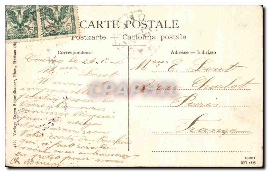 CPA Bedigliora — Rückseite