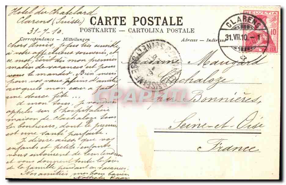 CPA Barque du Lac Leman et la Dent du Midi Bateau — Rückseite