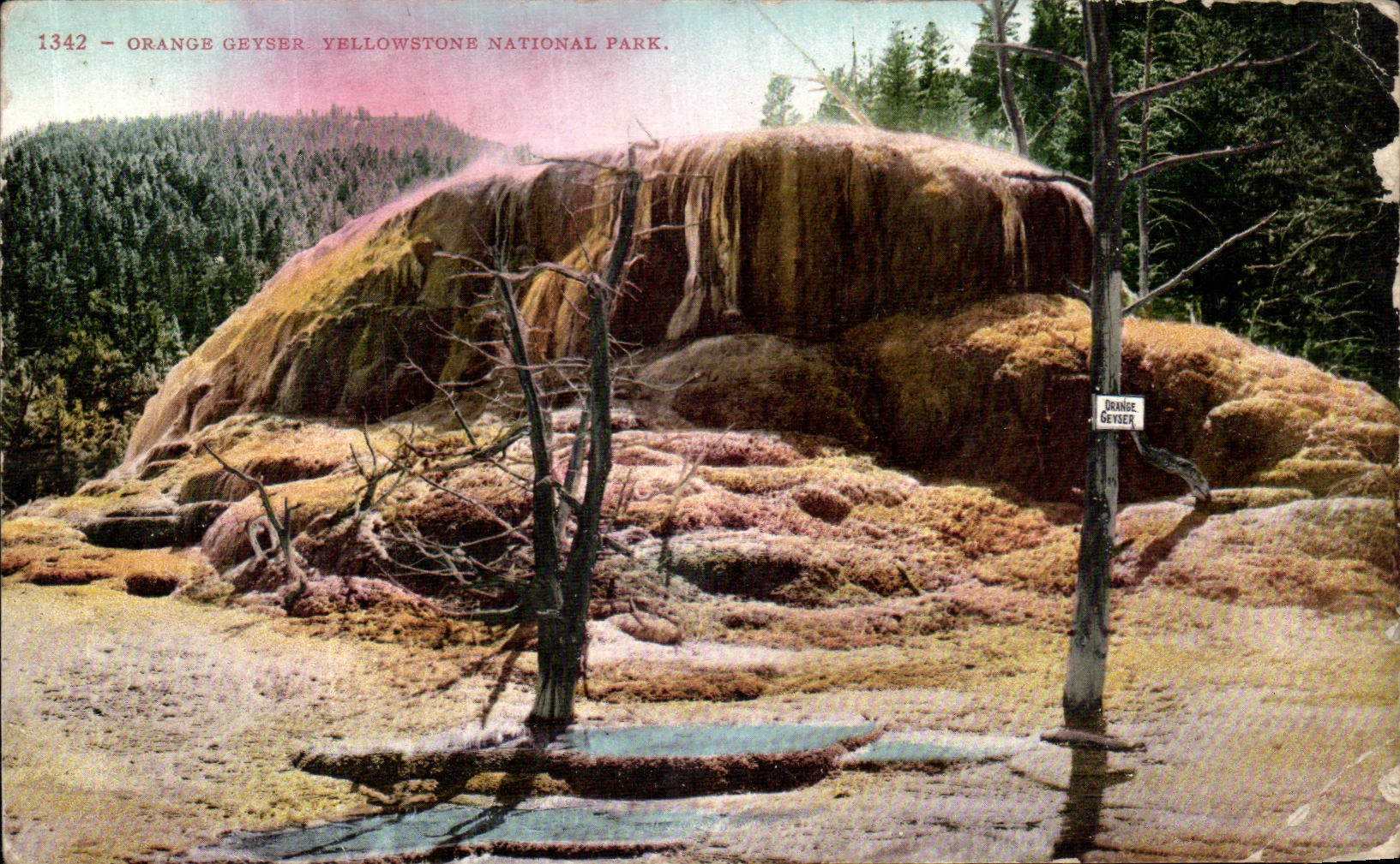 CPA Orange Geyeer Yellowstone National Park